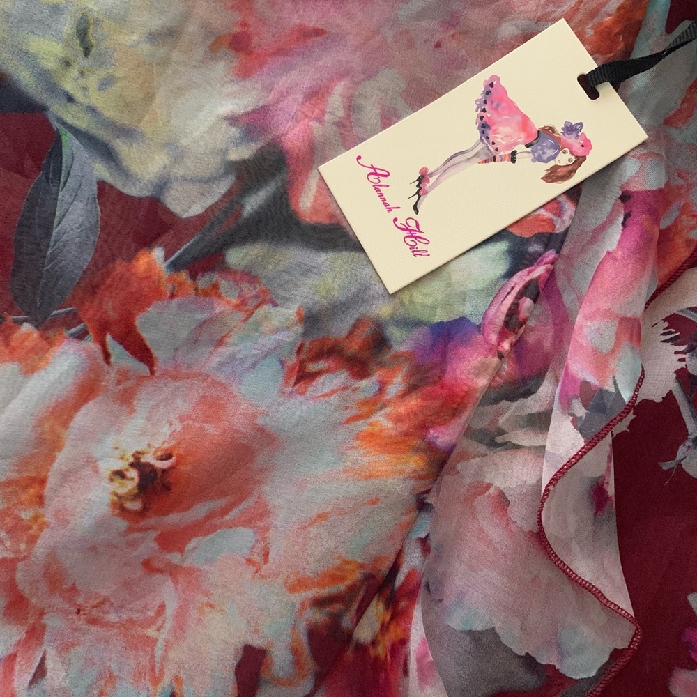 ✨Host Pick✨ Brand new Alannah Hill 100% Silk Floral Skirt Size 6 - Picture 4 of 6